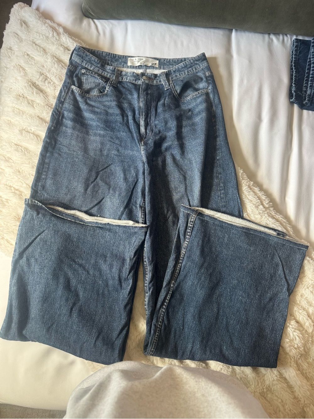 rag & bone sweatpant jeans Wide-Leg Jeans in Medium Blue Wash - Picture 3 of 4